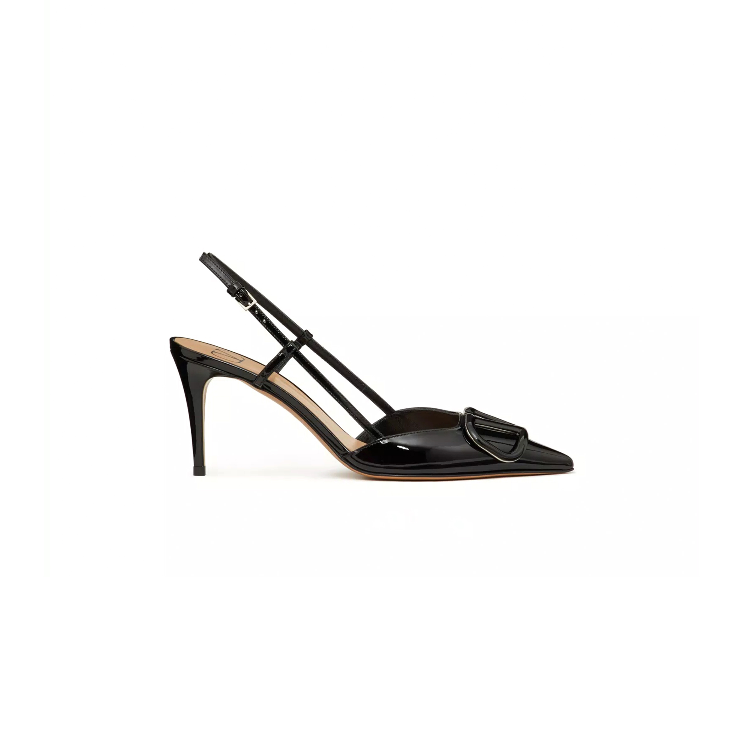 VALENTINO VLOGO SIGNATURE PATENT LEATHER SLINGBACK PUMP 80MM 3.15IN 5W2S0R01TMK_0NO VALENTINO VLOGO SIGNATURE PATENT LEATHER SLINGBACK PUMP 80MM 3.15IN 5W2S0R01TMK_0NO